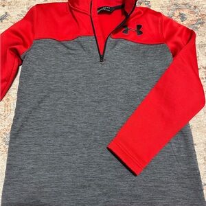 Kids Red and Gray Quarter-Zip Sweatshirt